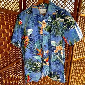 28 Palms Hawaiian Tropical Shirt Large Great Condition